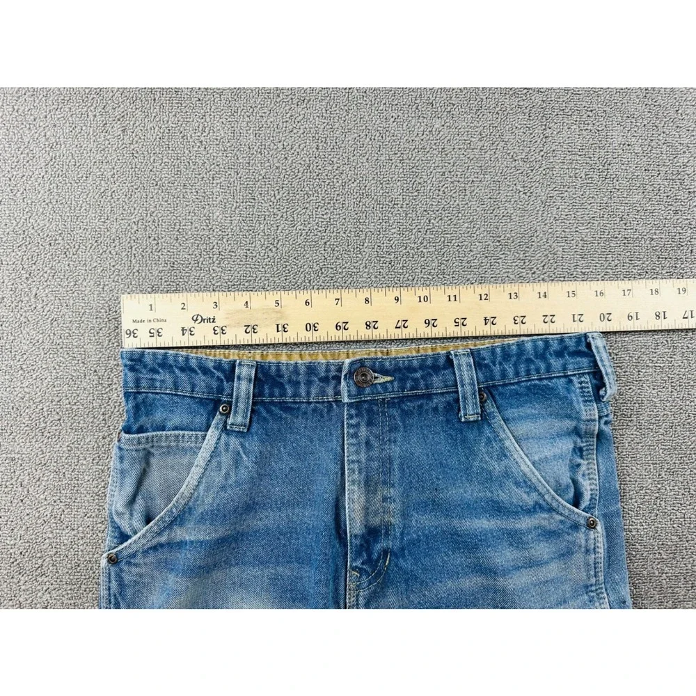 Smith's Workwear‎ Carpenter Jeans Men 31x32 Blue Denim Cotton Blend Hammer Loop